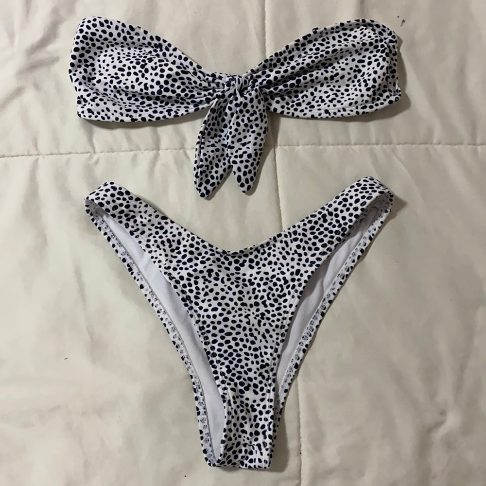 Spot Print Bathing Suit